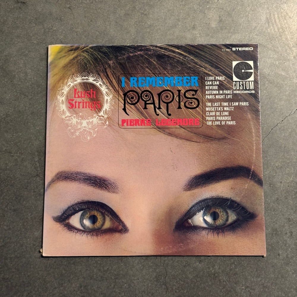 Pierre Legendre Lush Strings I Remember Paris Vinyl LP Custom Records CS 1003